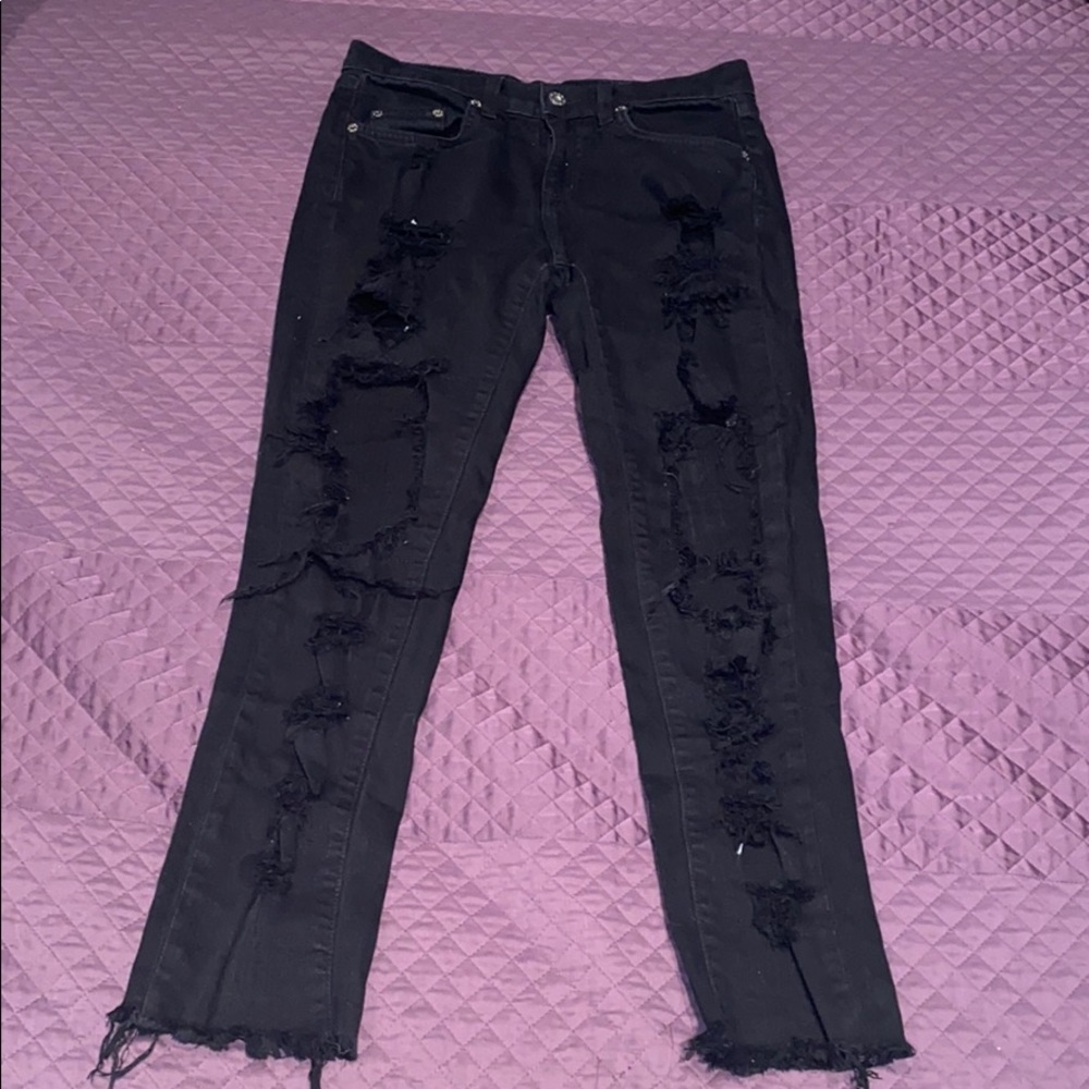 LF Carmar Black Ripped Jeans
